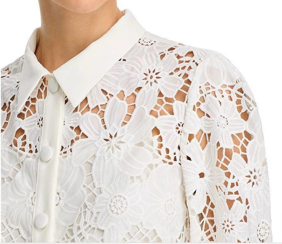 US Brand Milly June Roja Lace Top Blouse Shirt Top size M RRP US$ 350