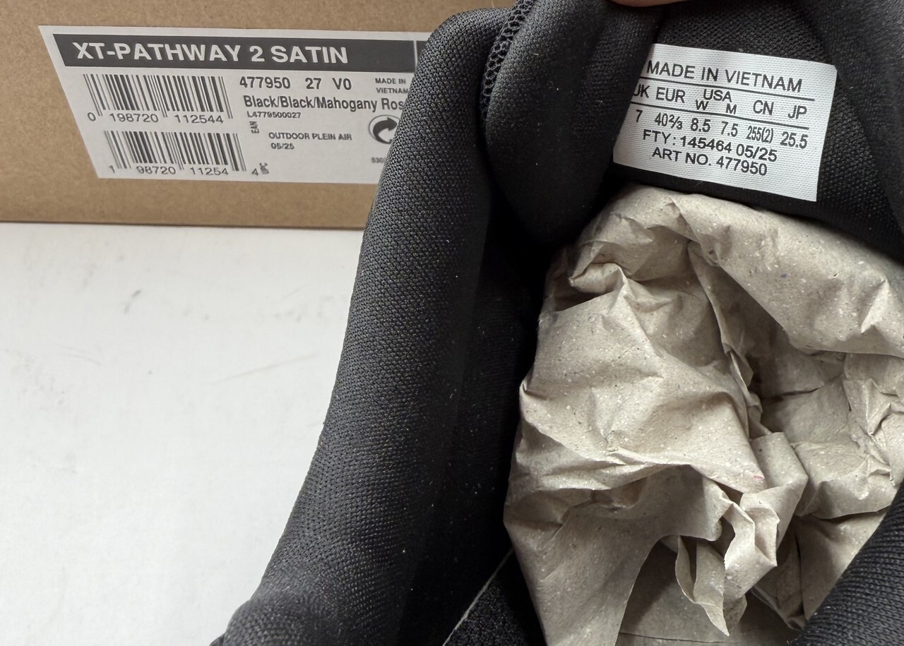 SALOMON XT-PATHWAY 2 SATIN 477950 BLACK/ MAHOGANY ROSE SZ 8.5 EURO 40 2/3