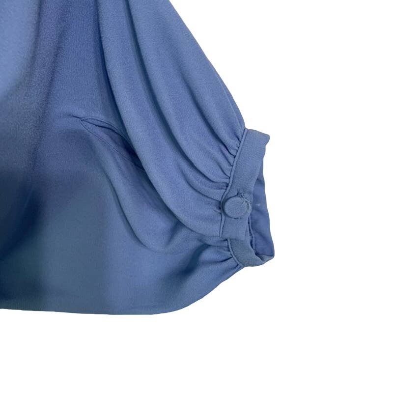 WHBM V Neck Pullover Blue Tunic Flowy Long Sleeve Top | 8