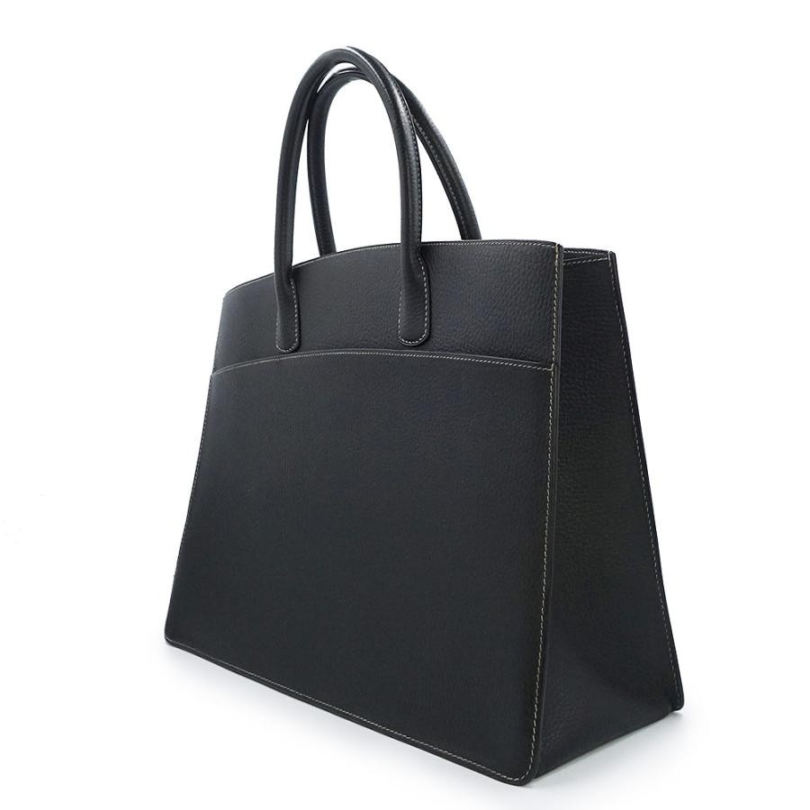 Hermes Bag White Bus GM 40 Handbag Black Fjord Leather W15.7xH11.6in B Stamp 99