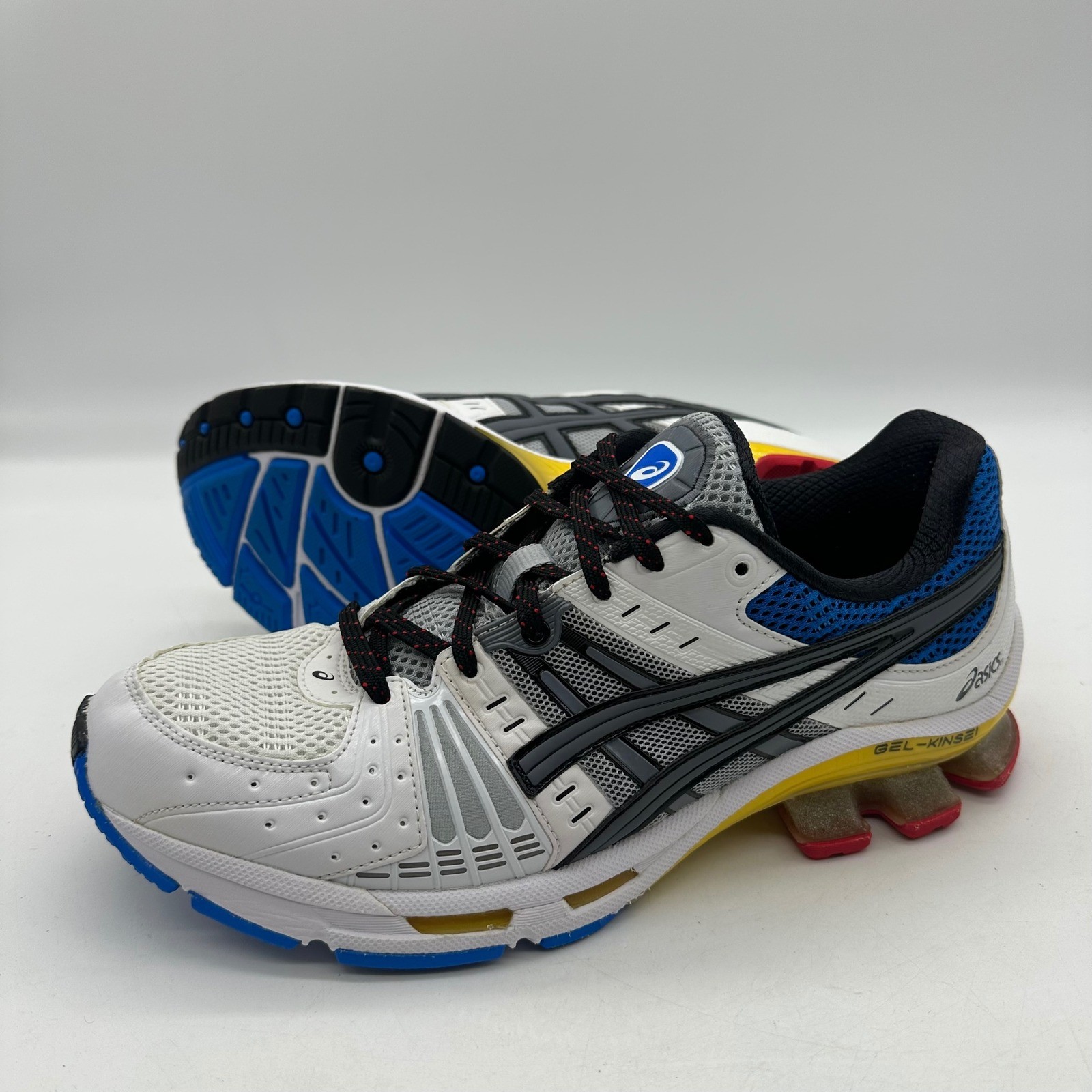 ASICS 1021A117 Mens Size 9.5 Gel-Kinsei OG White/Metropolis IGS Running Shoes