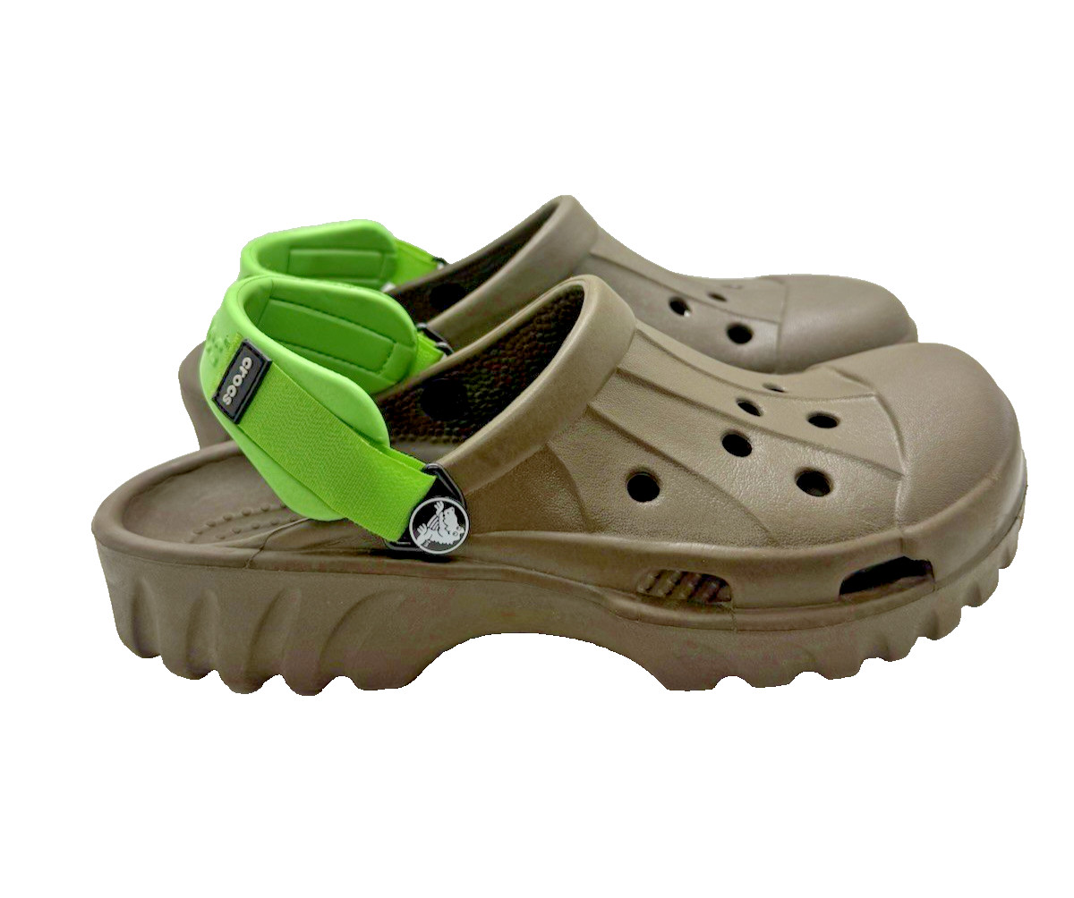 Crocs Unisex Offroad Sport Clogs Brown Chocolate Green Strap Sz 8 Men 10 Women