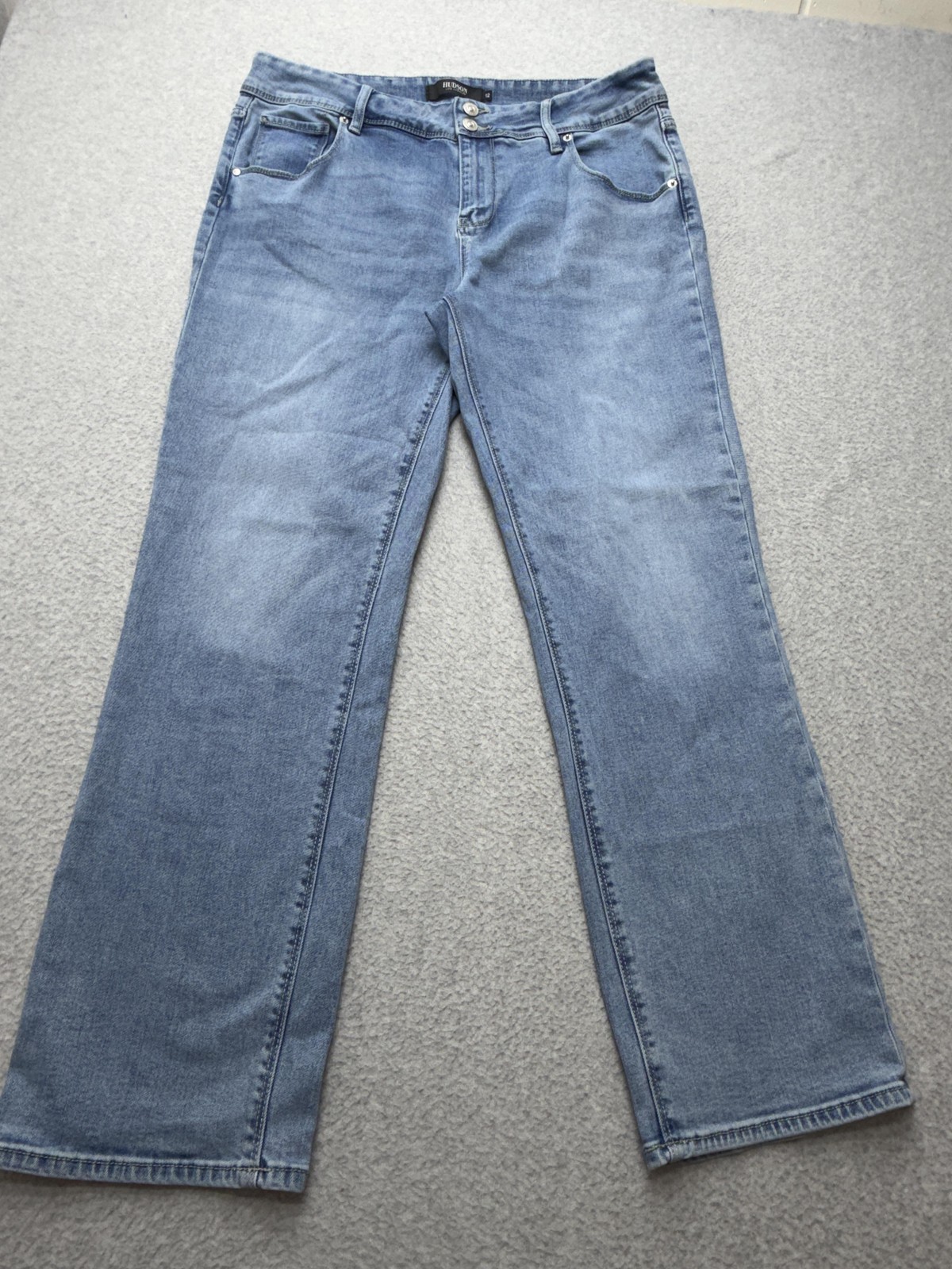 Hudson Jeans Womens 35×28.5 Blue Medium Wash Straight Stretch Denim Tag 12