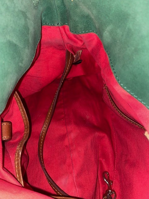 Dooney & Bourke Large Florentine Natural Leather Satchel w/Crossbody Strap