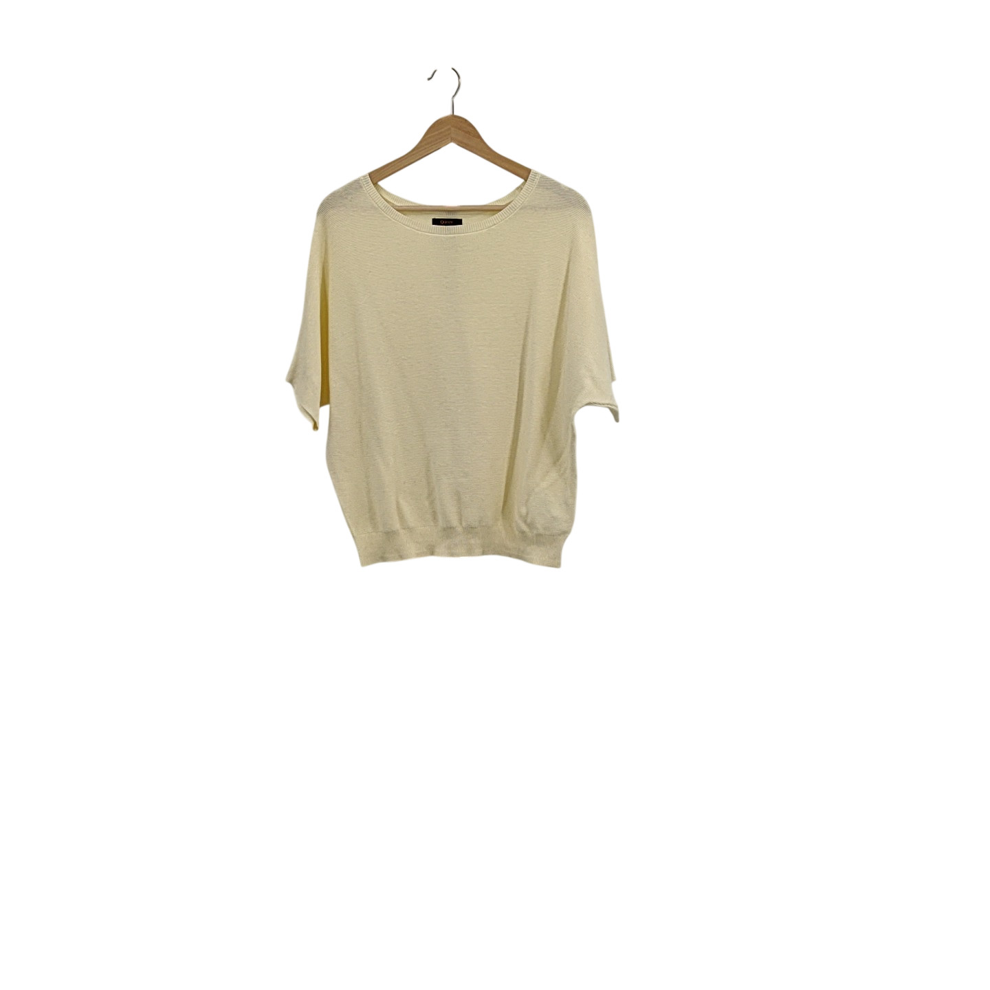 Quince Women Lightweight Cotton Cashmere Link-stitch Dolman Sweater Yellow S