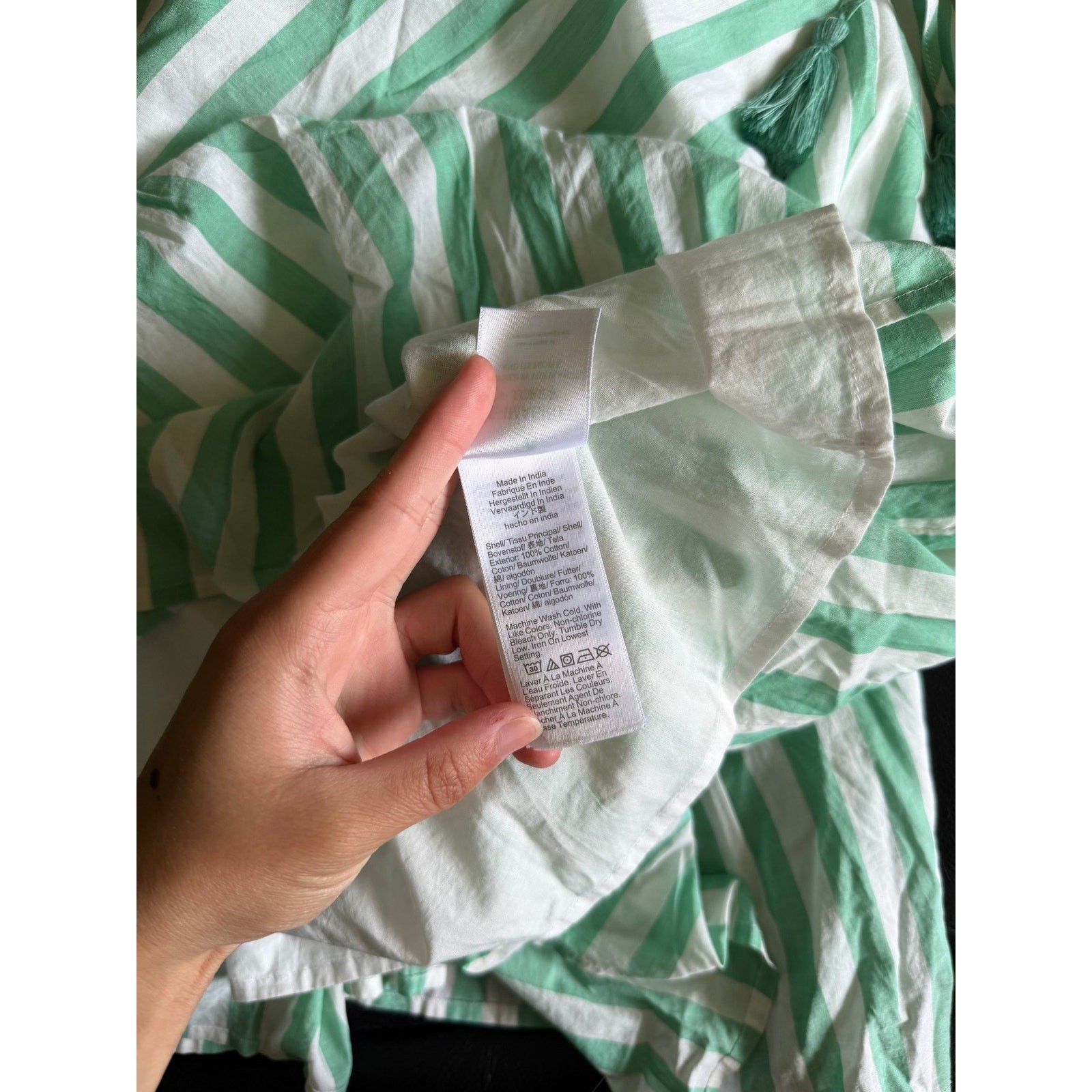 J. CREW FACTORY Ruffle Tiered Maxi Cover-Up Dress in Green White Size Medium