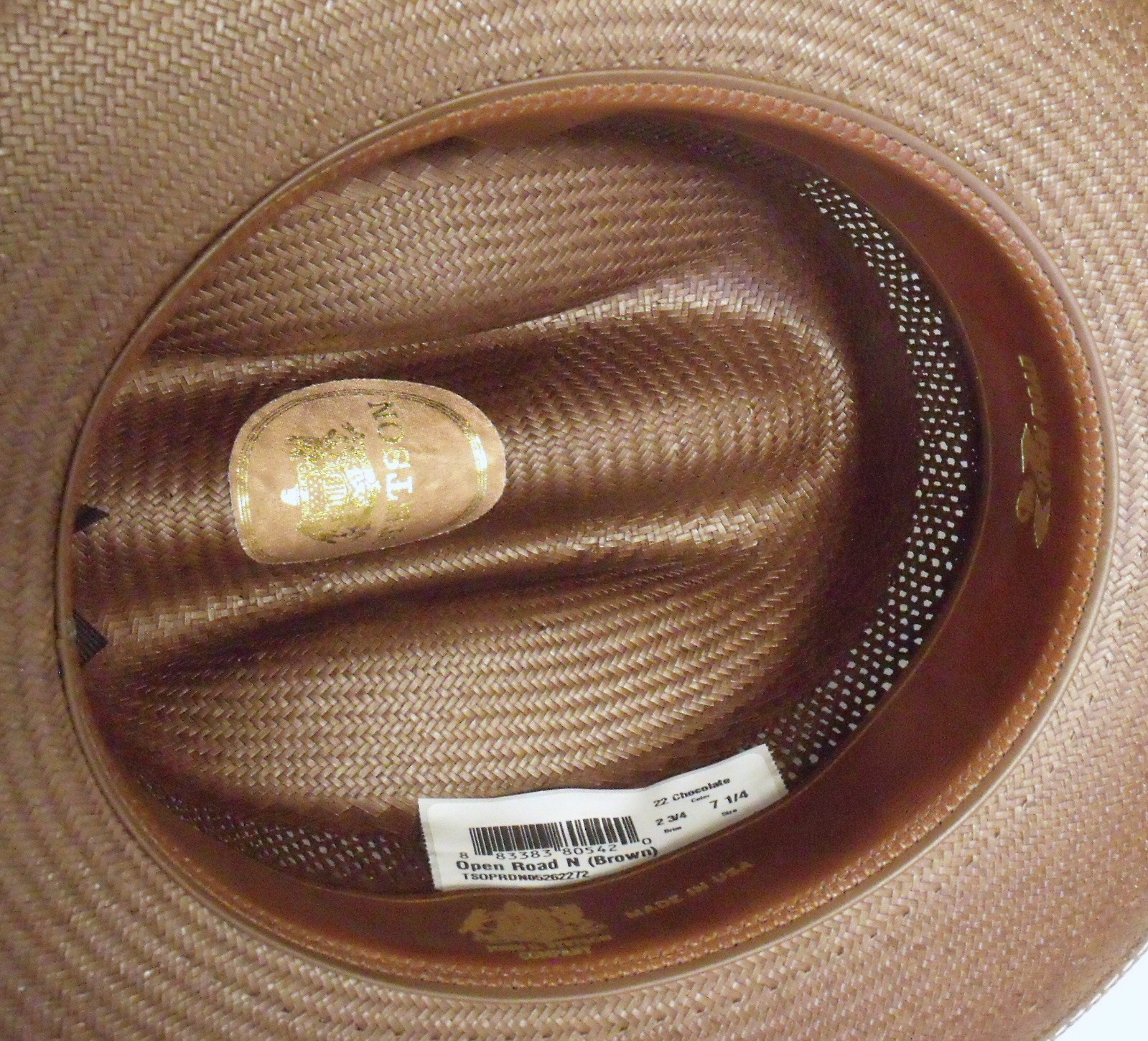 STETSON SHANTUNG STRAW VENTED OPEN ROAD WESTERN HAT
