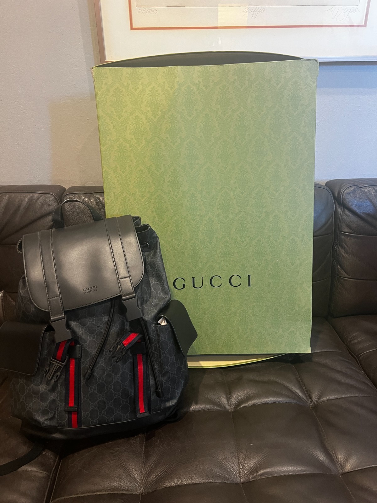 GUCCI GG Supreme Canvas Backpack Black