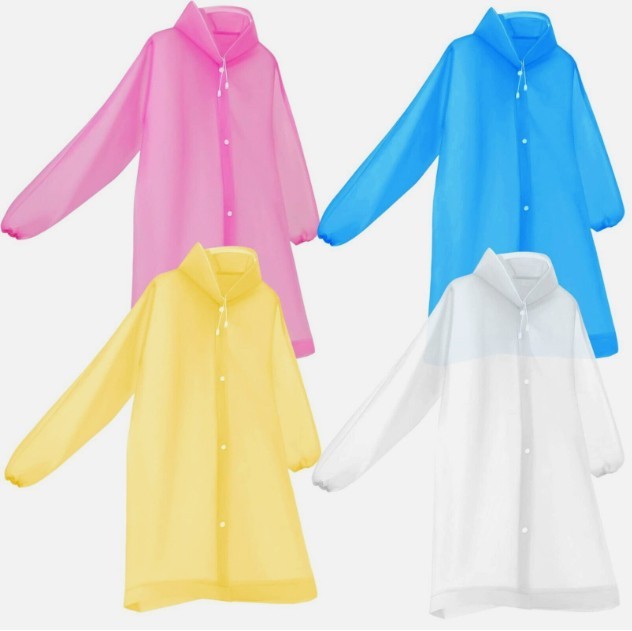 Men Black Waterproof Long Raincoat Rain Coat Hooded Trench Jacket Outdoor Hiking