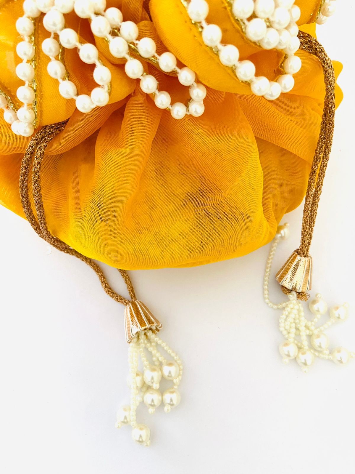 Indian Dry Fruit Gifting Organza Potli Bag for Women, Haldi Wedding Ceremony