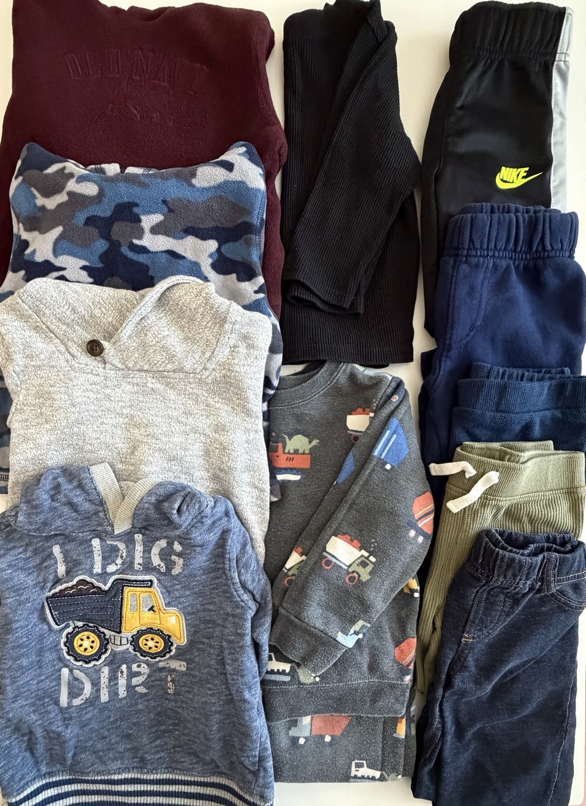 Carter’s Nike Old Navy Garanimals Baby Boy 24M/2T Fall/Winter Lot Hoodies Pants