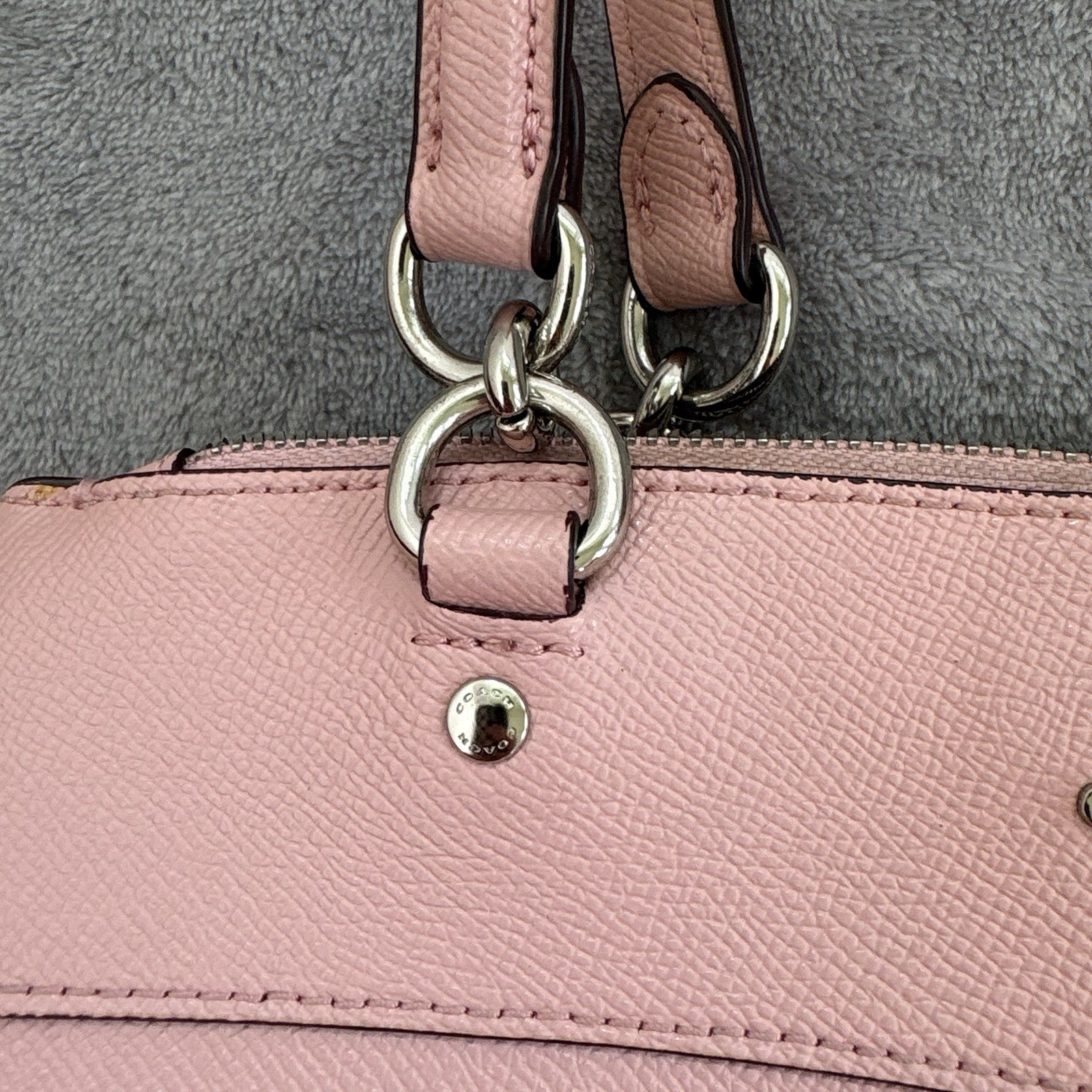 Coach Brooke Carryall Blush Pink Crossgrain Leather Satchel Bag