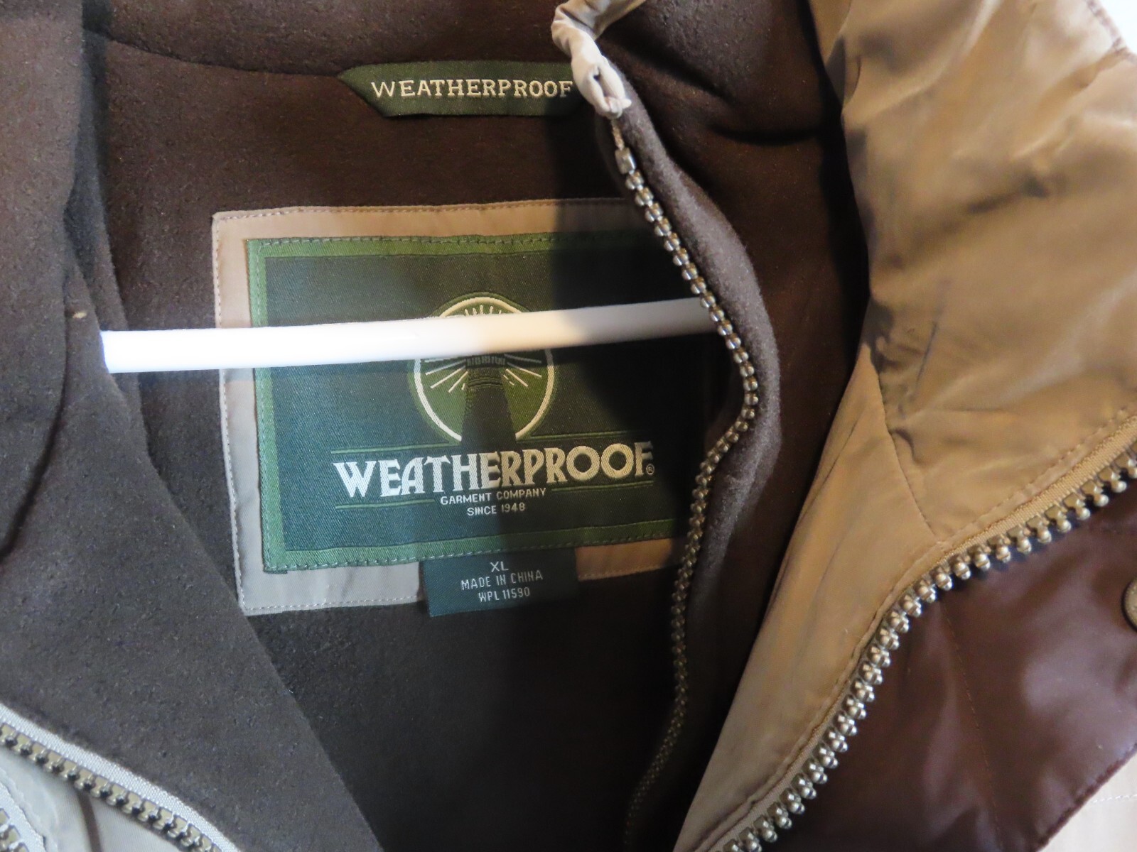 Weatherproof Garment Co Men’s Microfibre Full Zip Coat Jacket XL NWT