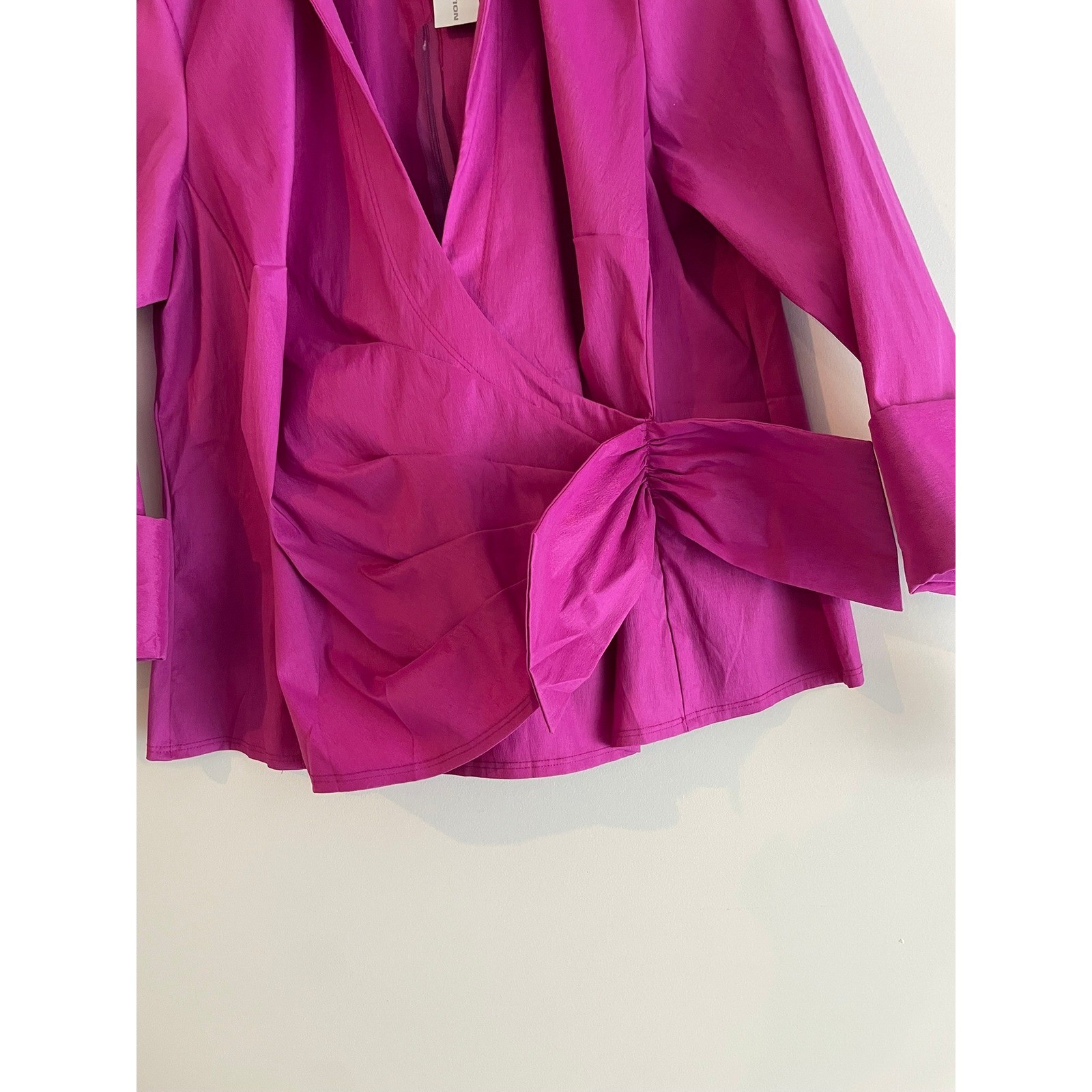 U3 Collection Magenta Wrap Blouse 3/4 Sleeve Size 14