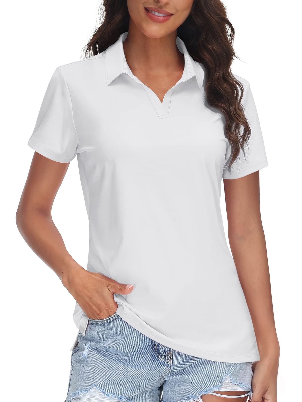 UPF50+ Women’s Tennis UV Shirts Outdoor Golf Sport Sun Protection Polo Shirts US