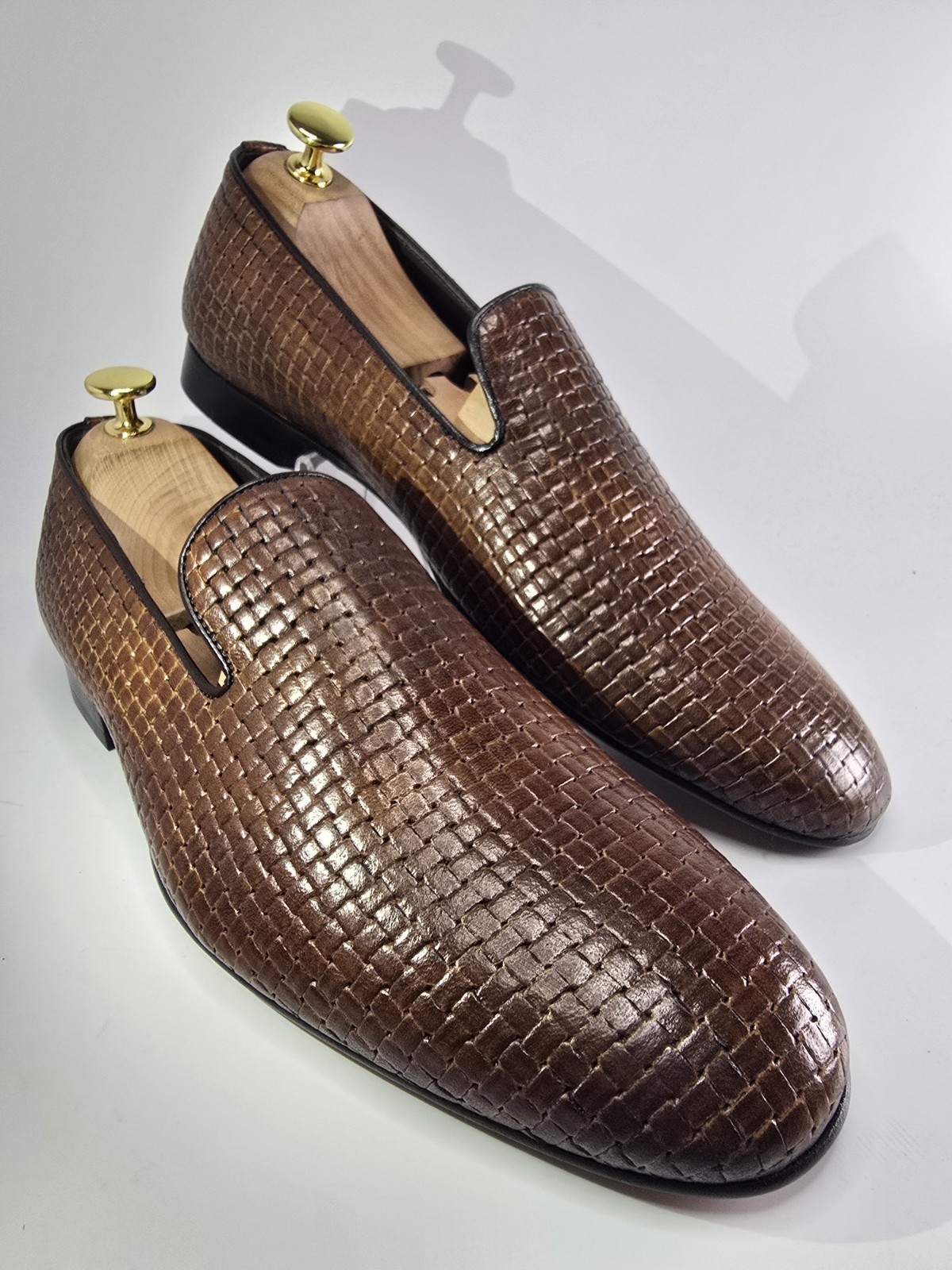 Brown Leather Loafer Pollini -39/40/41/42/43/44/45/46 New – Made in Italy