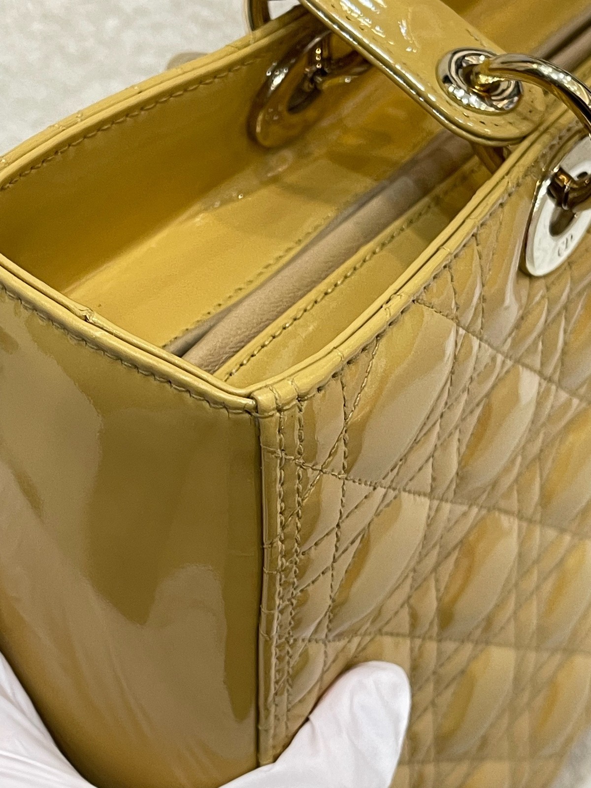 Dior Pre-Owned Authentic Luxury Handbag Yellow 32*25*11 Free Tracked Shipping