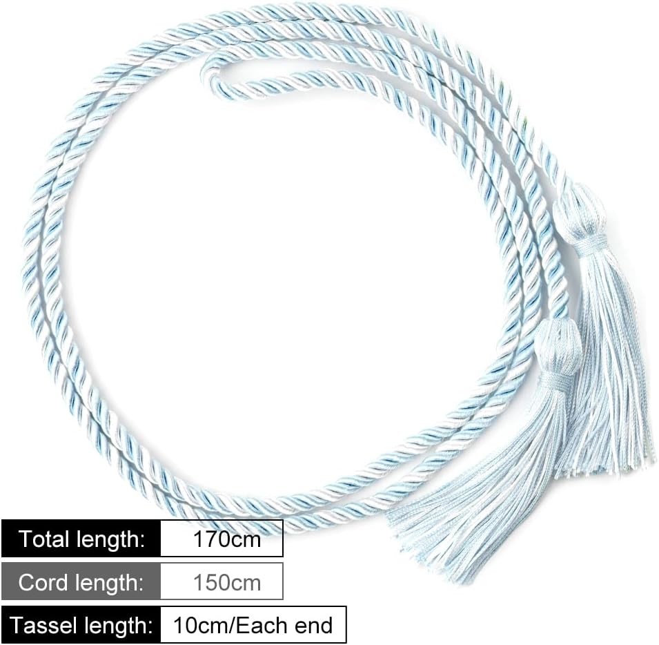 Graduation Cord, Cords 2025, Light 1 PCS, Sky Blue & White