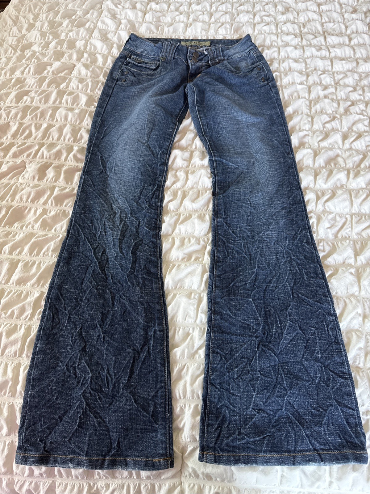 Vintage Y2k Hint Jeans Low Rise Flared Denim Sz 3 Womens Streetwear Flattering