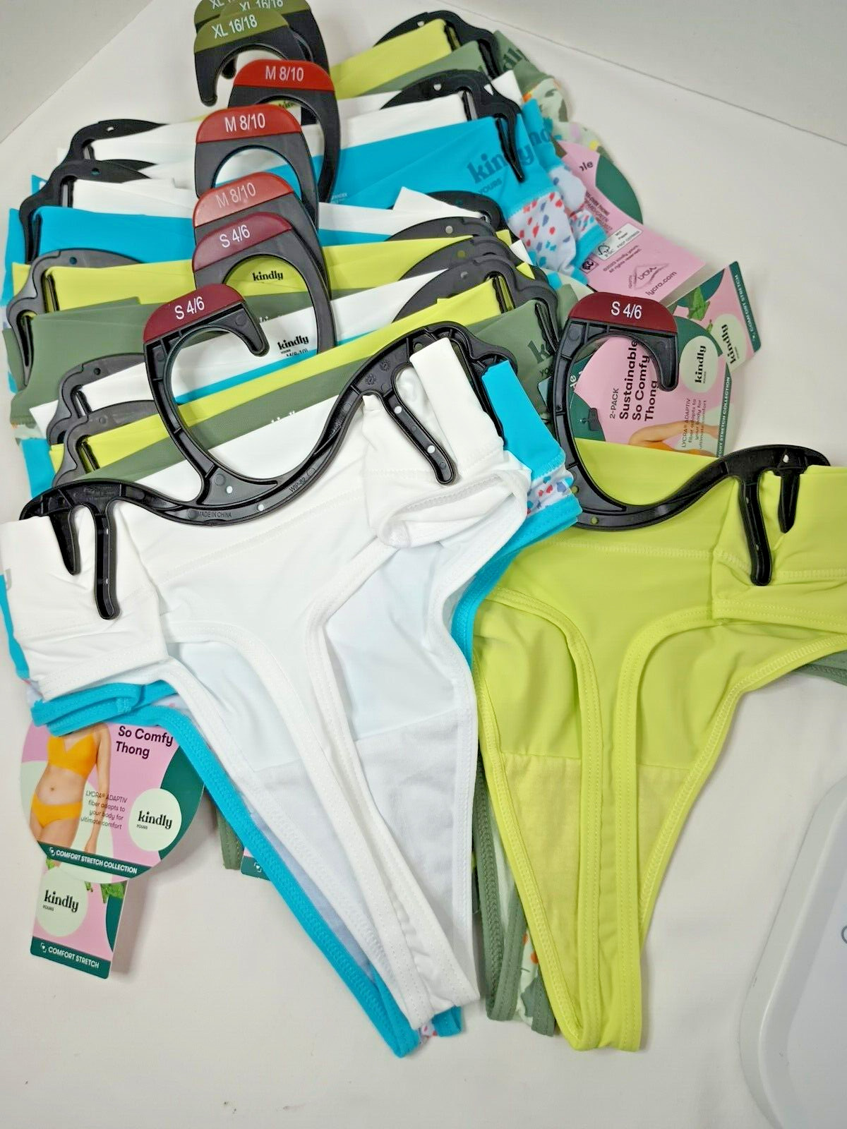 Kindly LadiesThong 2 Pack Random Color Sizes S4-6 M8-10 XL16-18