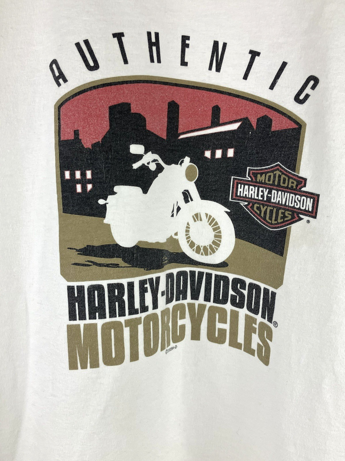 HARLEY-DAVIDSON Men’s M Waterford City Ireland Long Sleeve Tee White STAINED