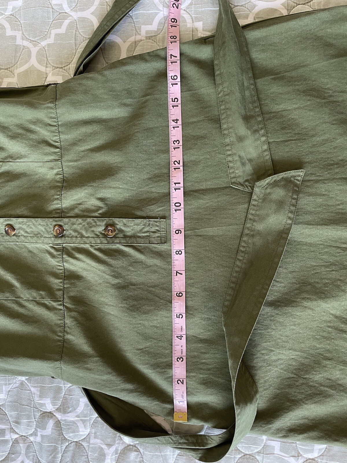 J. Crew Women’s Size 00 Green button up short sleeve Pockets Tie shirt dress