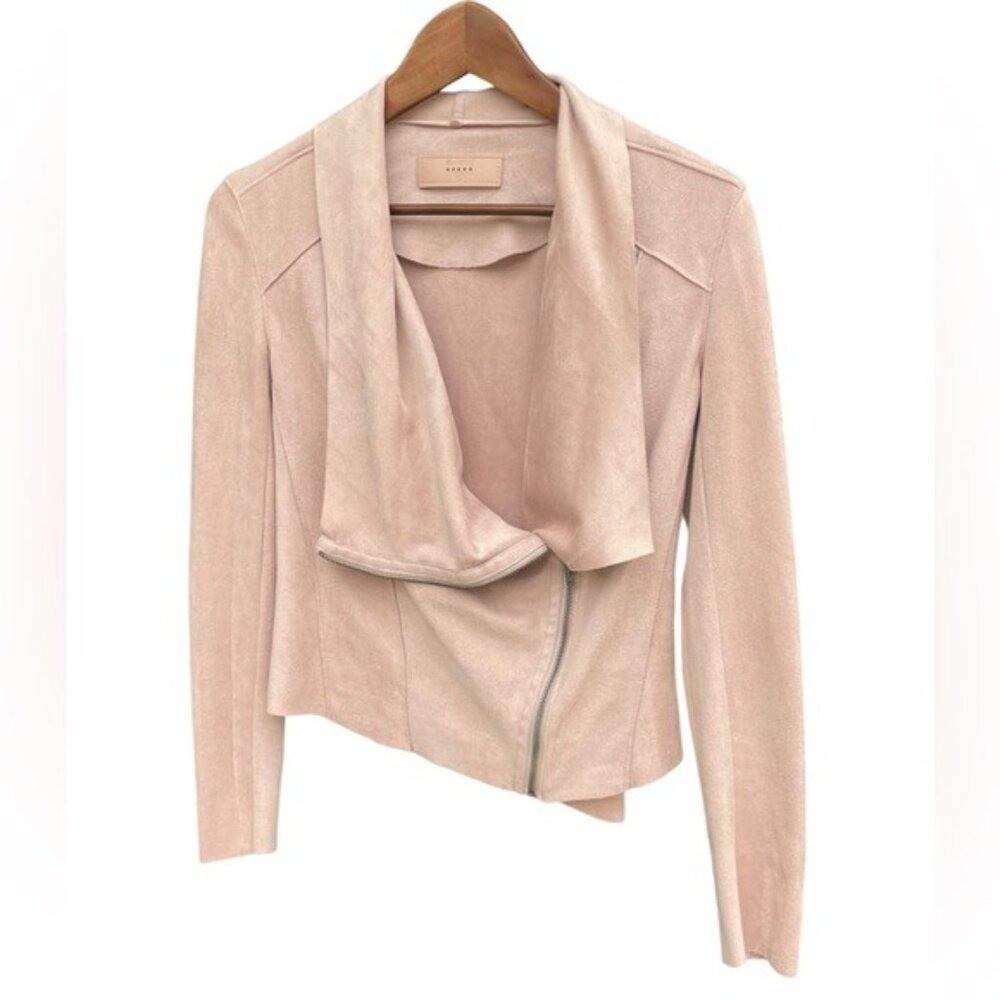 BLANK-NYC Faux Suede blushed pink Moto Jacket XS