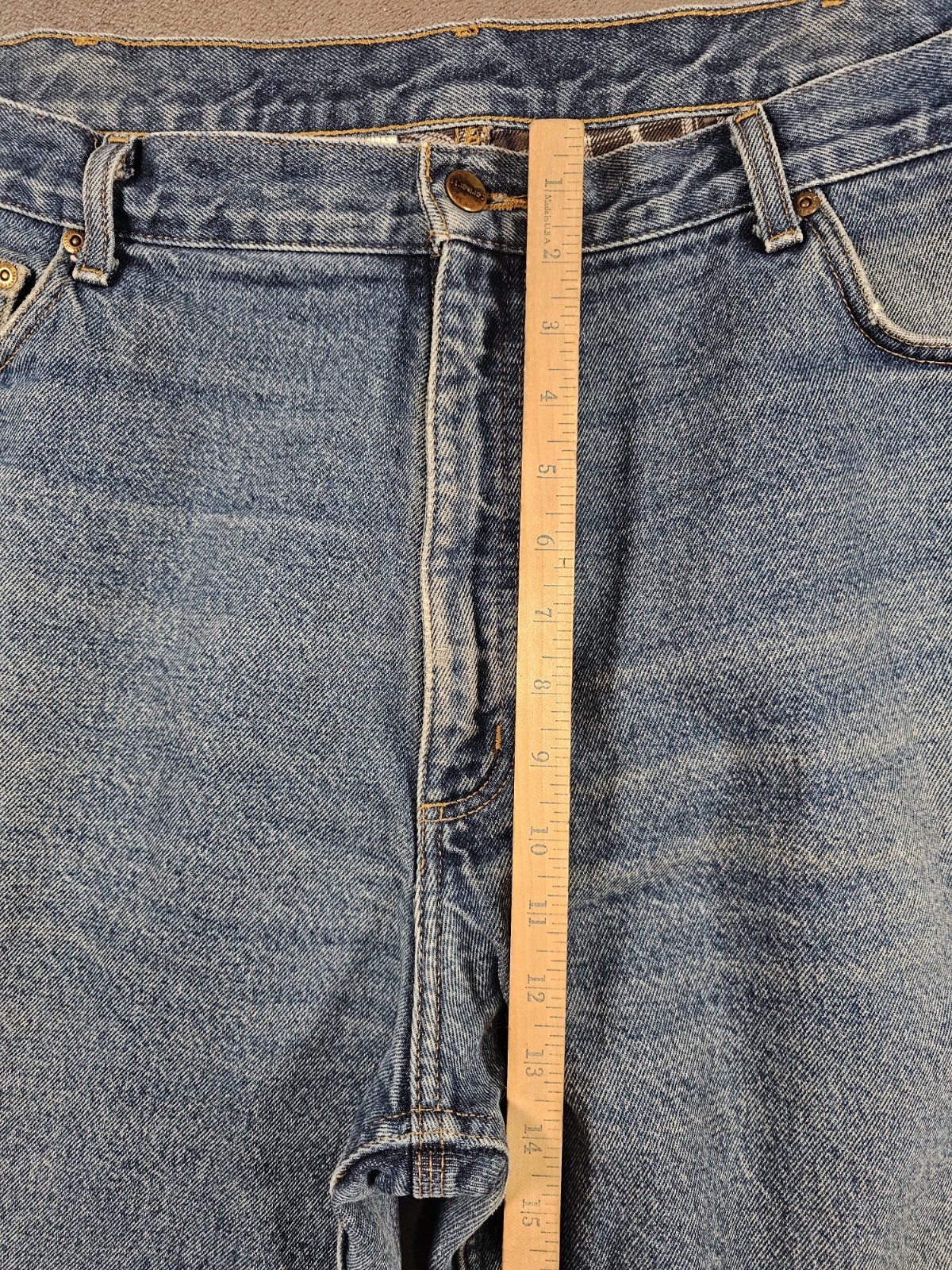 Carhartt B172 Relaxed Fit Tapered Flannel Lined Jeans Mens 42×32 Dark Stone