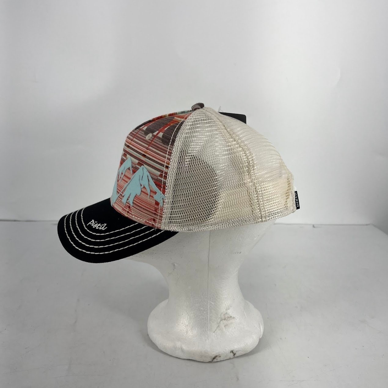 Pistil Trucker Hat Mountain Graphic Southwestern Mesh Snapback Hat Multicolor