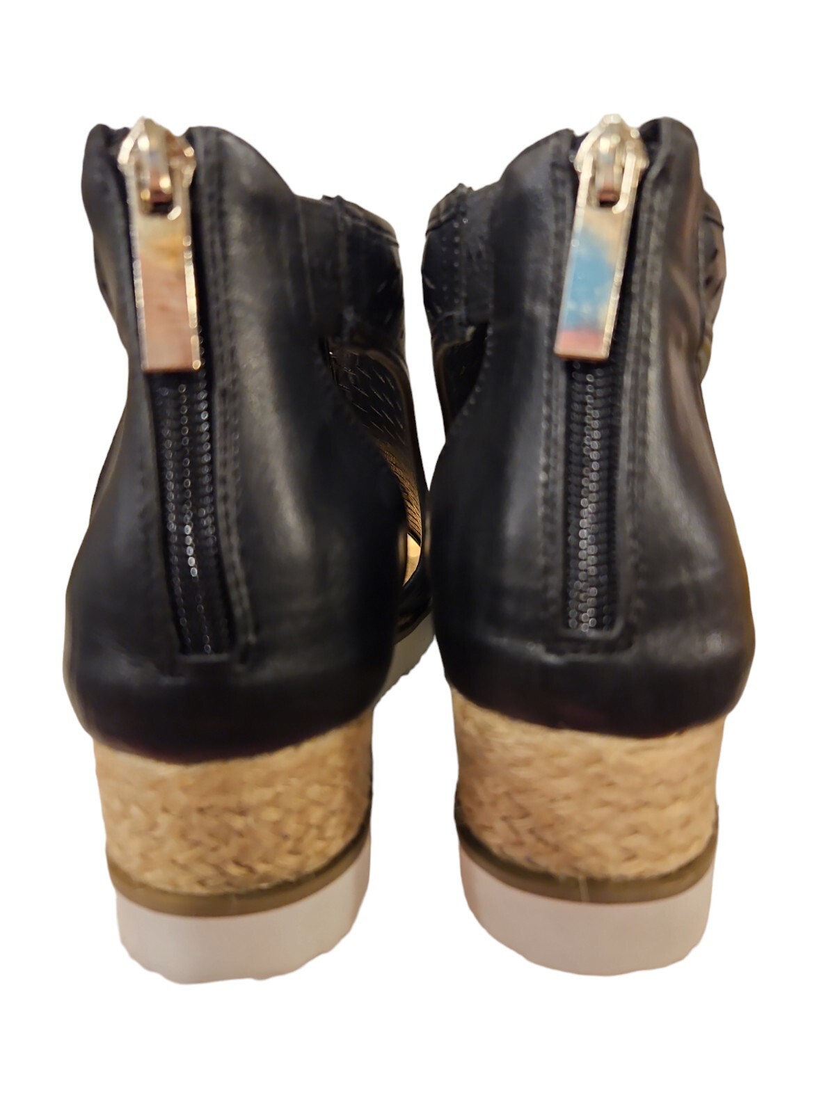 Corkys Wedge Sandal Womens 8 Sugar Momma Black 41-0287-BLCK Ankle Strap New