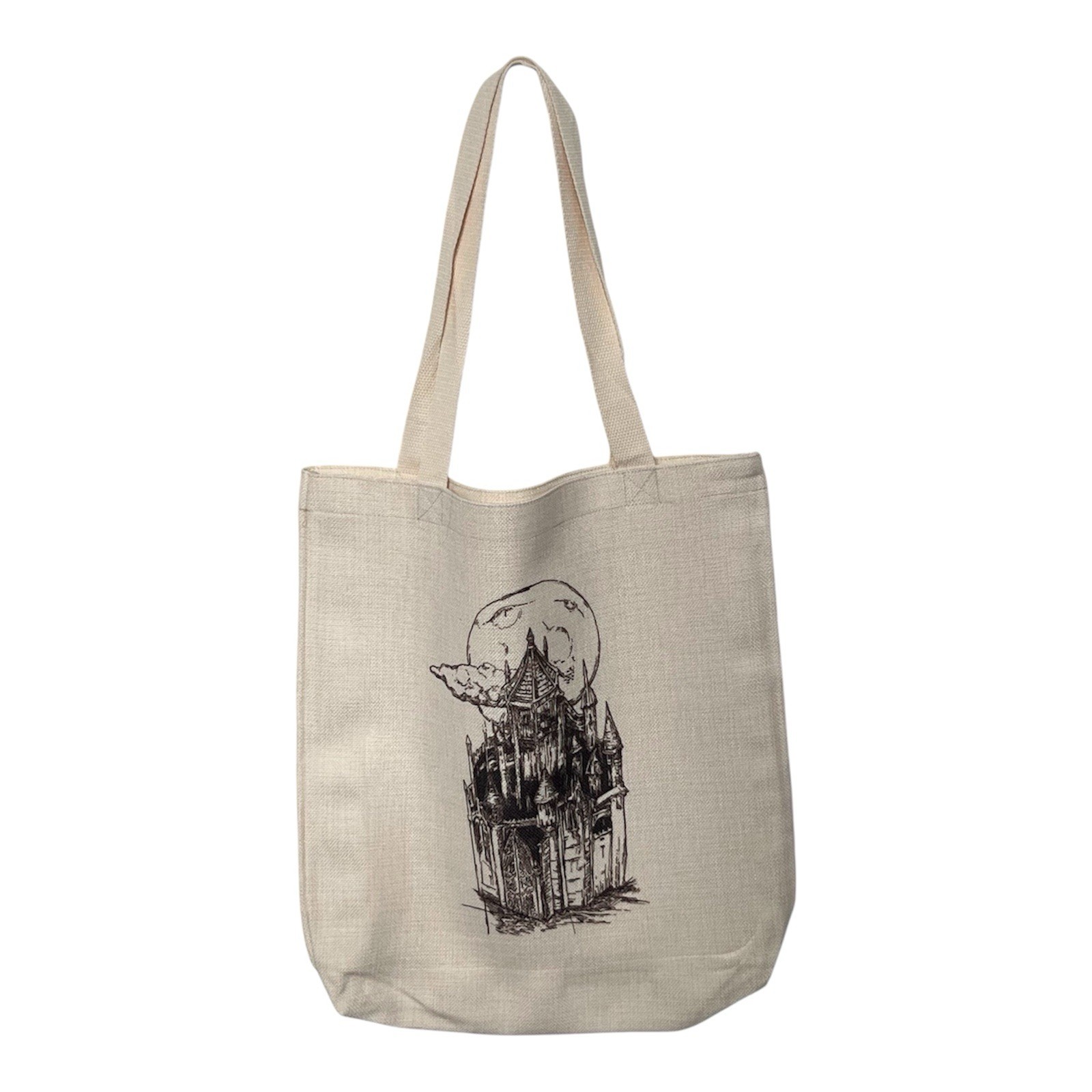 NWOT Gothic Castle Sketch Canvas Tote Shopper Bag – Spooky Aesthetic Style