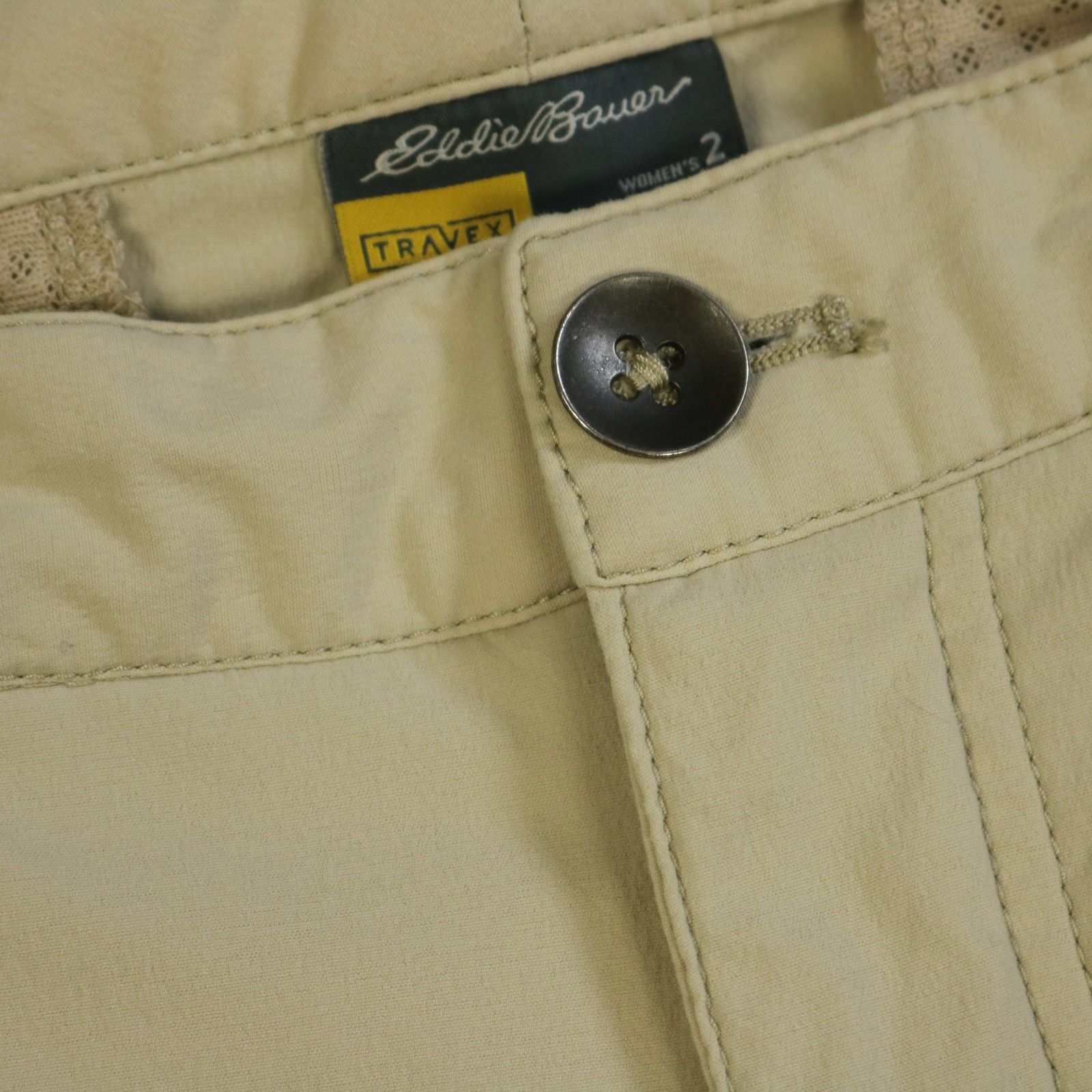 Eddie Bauer Travex Performance Short Low Rise Below-Knee Stretch Beige 2 30×20.5
