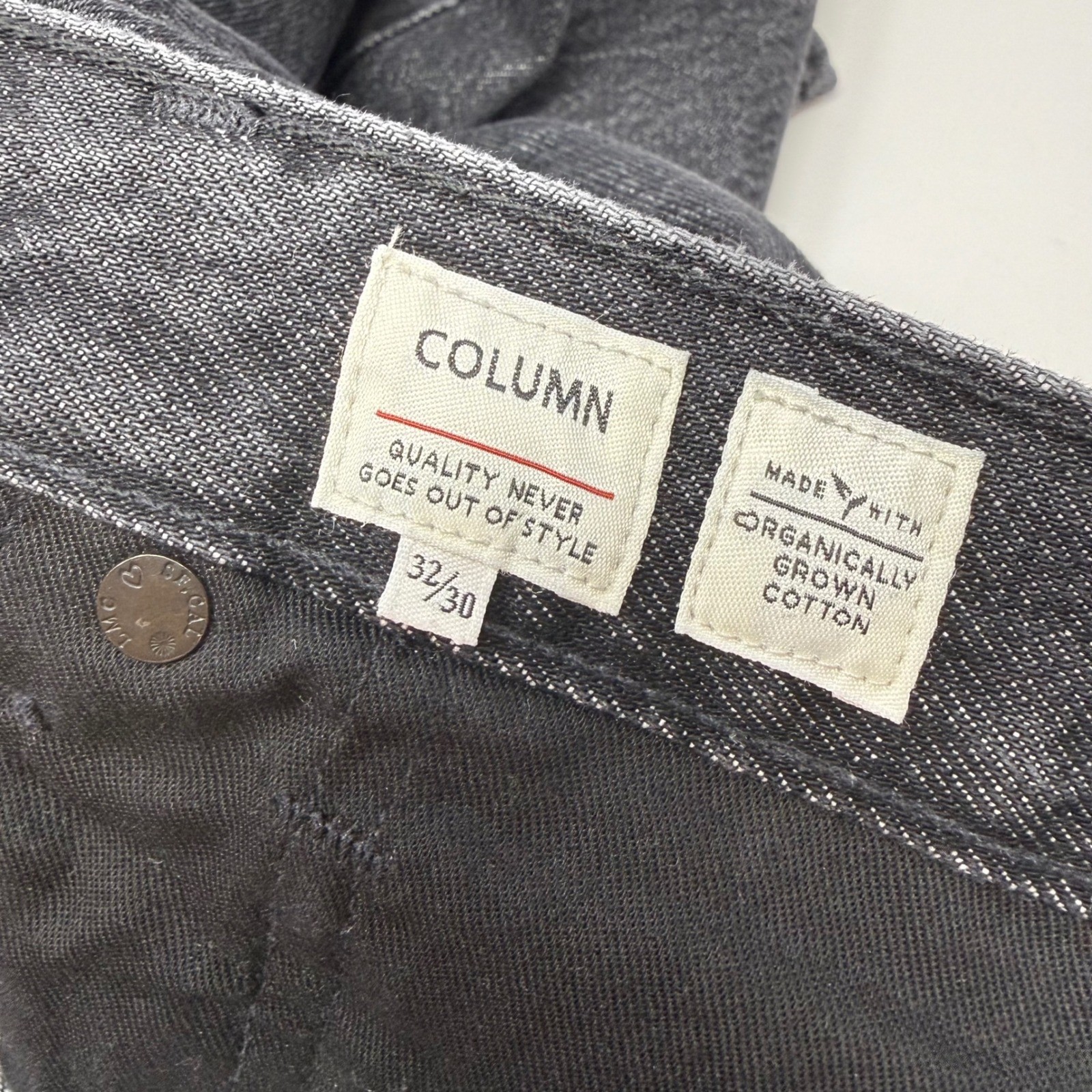 Levi’s Made & Crafted Column Taper Jeans Mens 34×31 Black Organic Cotton NEW