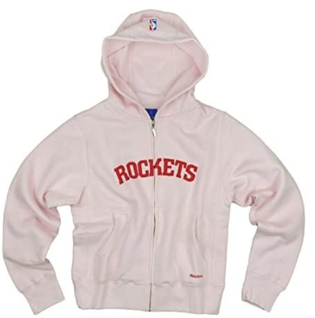Reebok NBA Basketball Women’s Juniors Houston Rockets Full Zip Hoodie, Pink