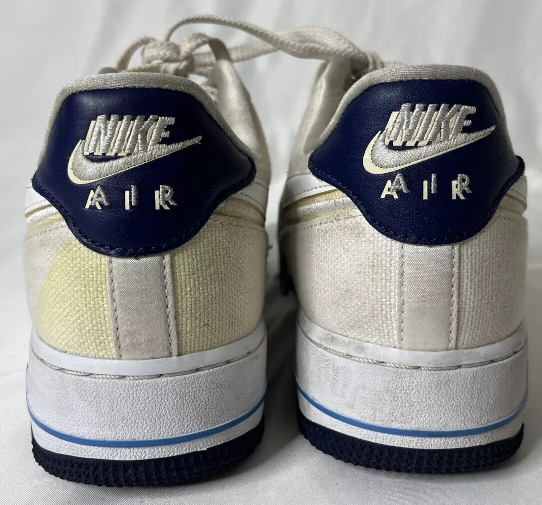 Nike Mens Air Force 1 PRM White Fossil Blue Void DB3541-100 Size 10.5 GUC