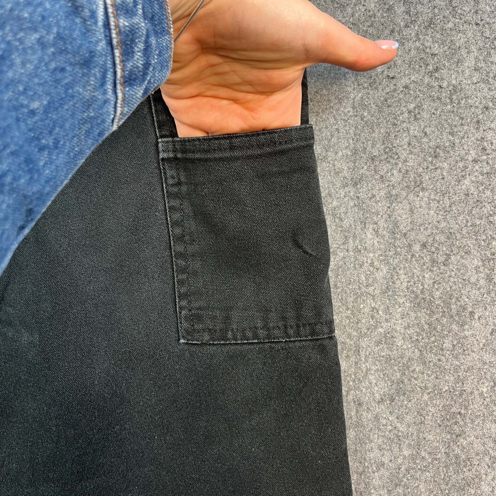 Vintage Carhartt Mens Jeans Double Knee Straight 34 32 Carpenter Loop Black