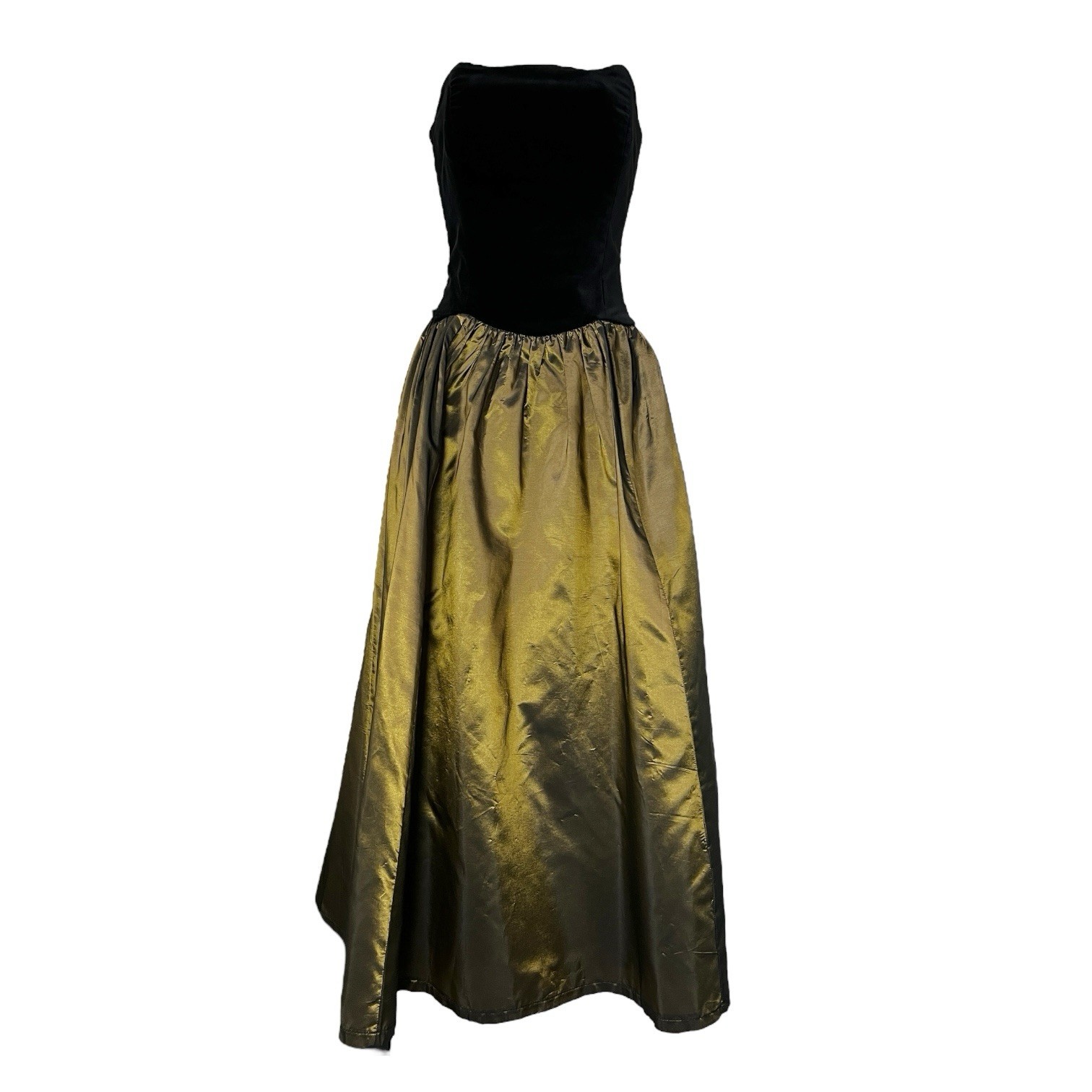 Vintage Laura Ashley 1970s Corset Velvet & Taffeta Dress – Midi, UK 6–8