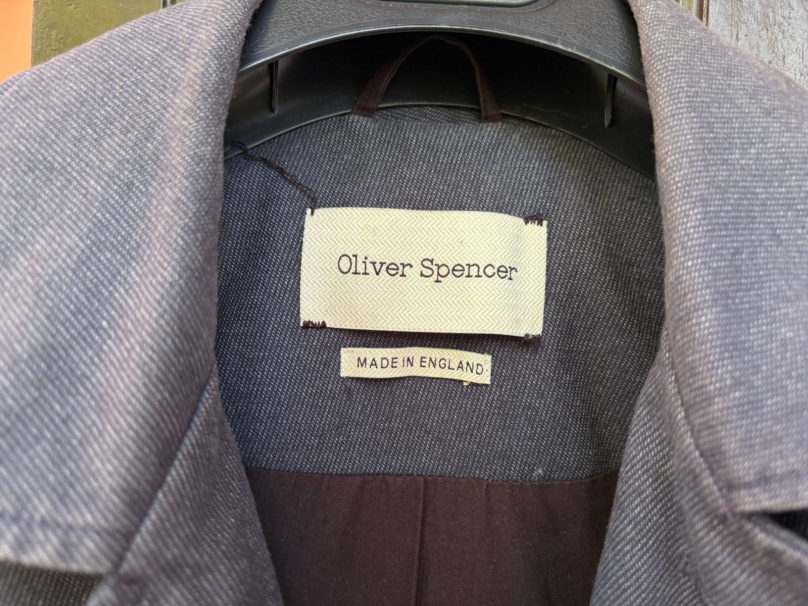 Oliver Spencer Blue Mid-Length Overcoat Coat 36 Made in England