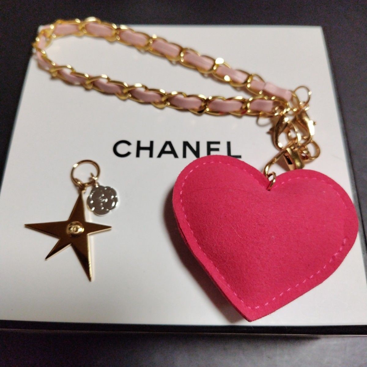 CHANEL 2025 Holiday Comet Camellia Novelty Charm with Comet Heart shaped Strap