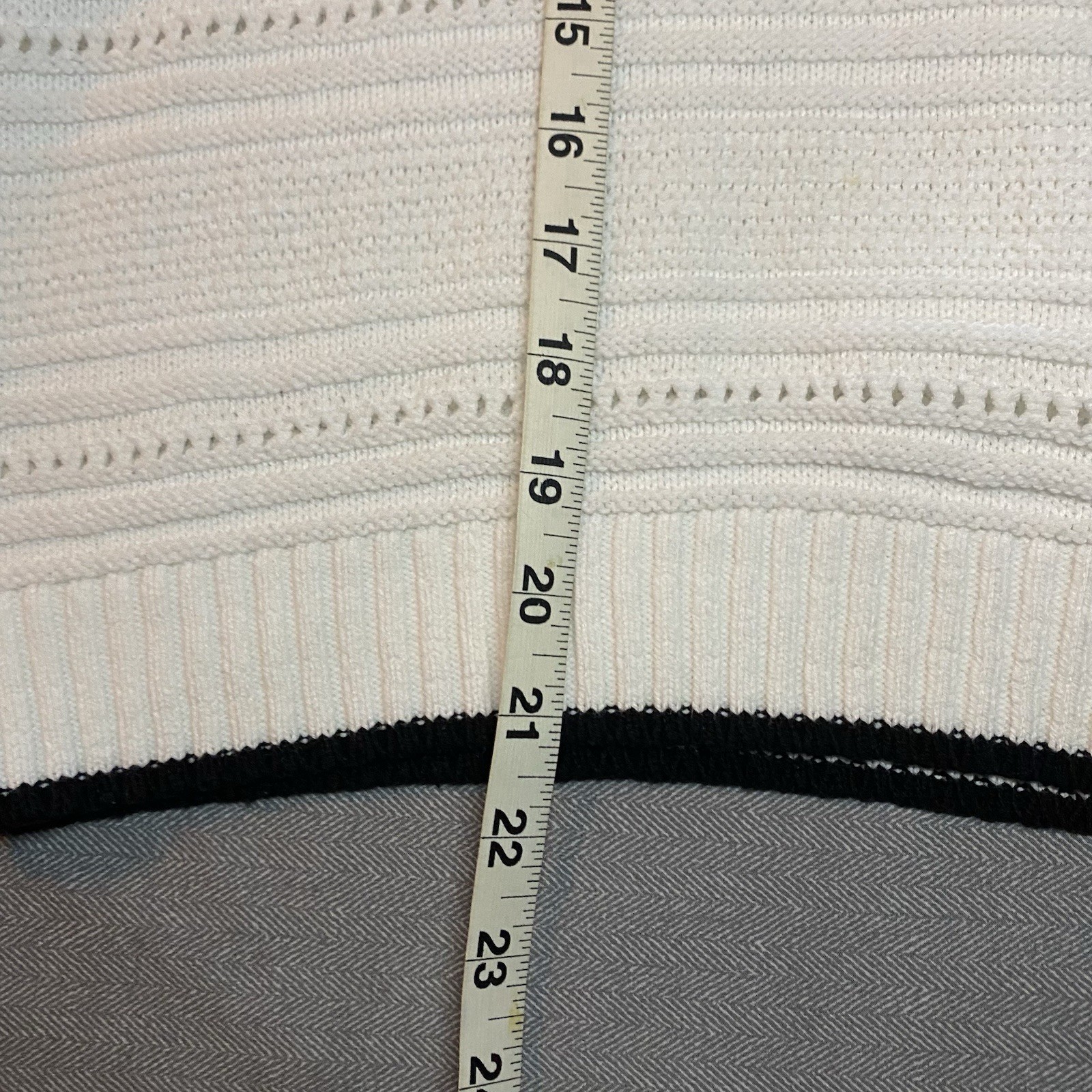 Free Assembly White Knit Sweater Vest Black Trim Size Small Cottagecore