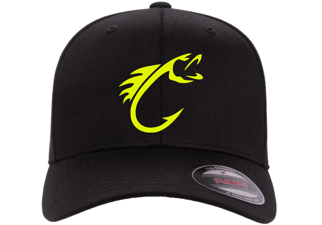 FISHING HOOK FISH CURVED BILL 6277 FLEXFIT HAT *FREE SHIPPING in BOX*