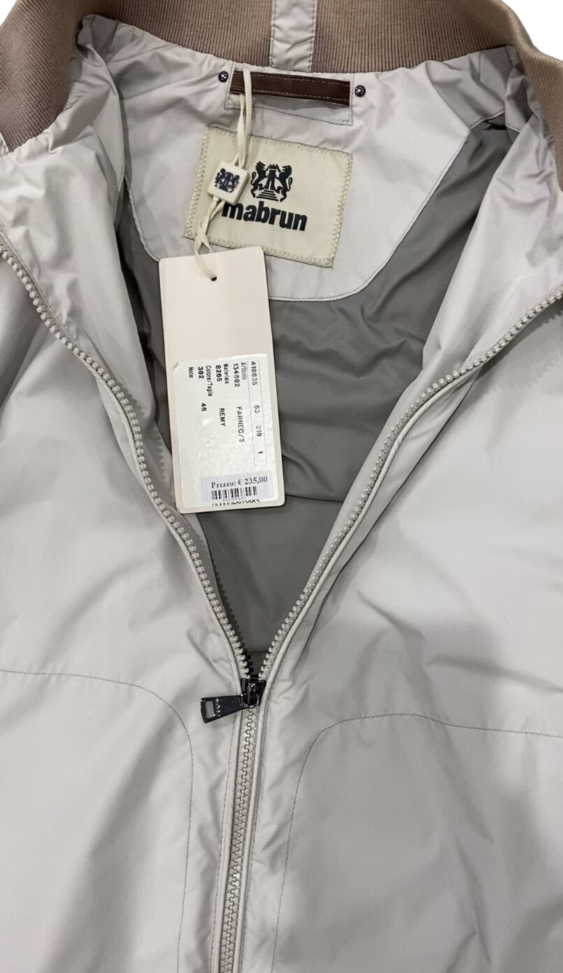 Giubbino estivo uomo MABRUN, grigio chiaro tinta unita regular fit, sconto 70%.