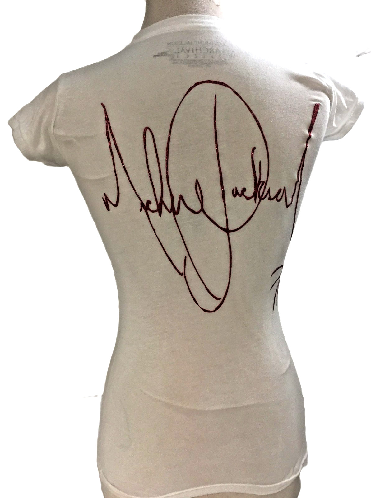 Michael Jackson vintage logo Limited Edition Katherine Womens White Tee Shirt