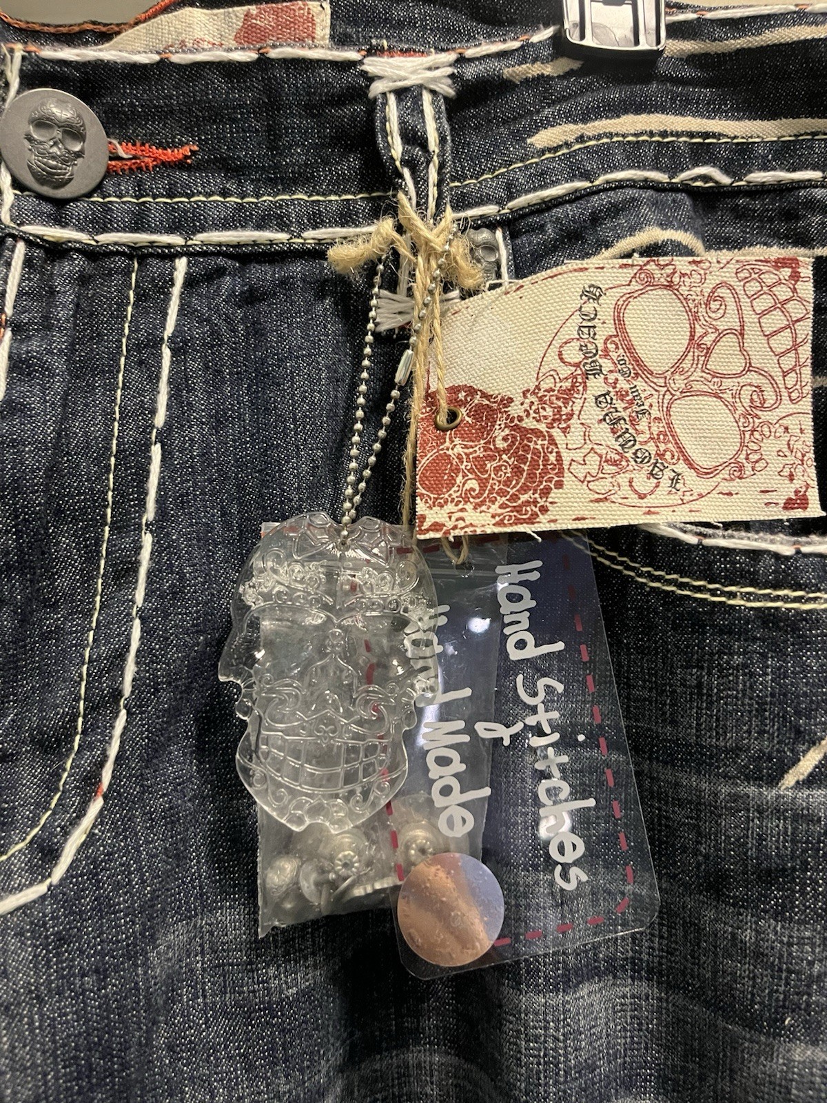 Laguna Beach Men’s Blue Straight Denim Jeans Dark Wash Mid Rise 5-Pocket Logo