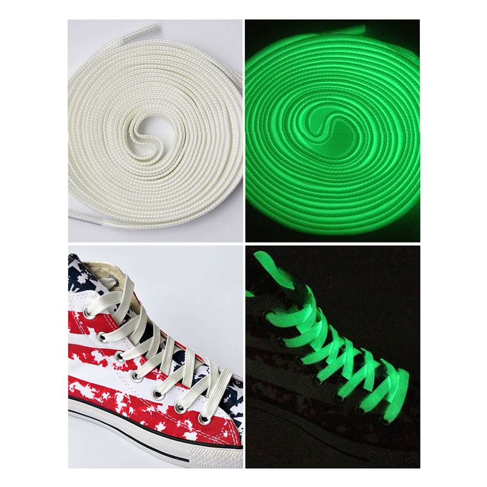 Glow in the Dark Luminous Shoelaces 5 Colors Flat Shoe Laces 90cm 120cm 180cm