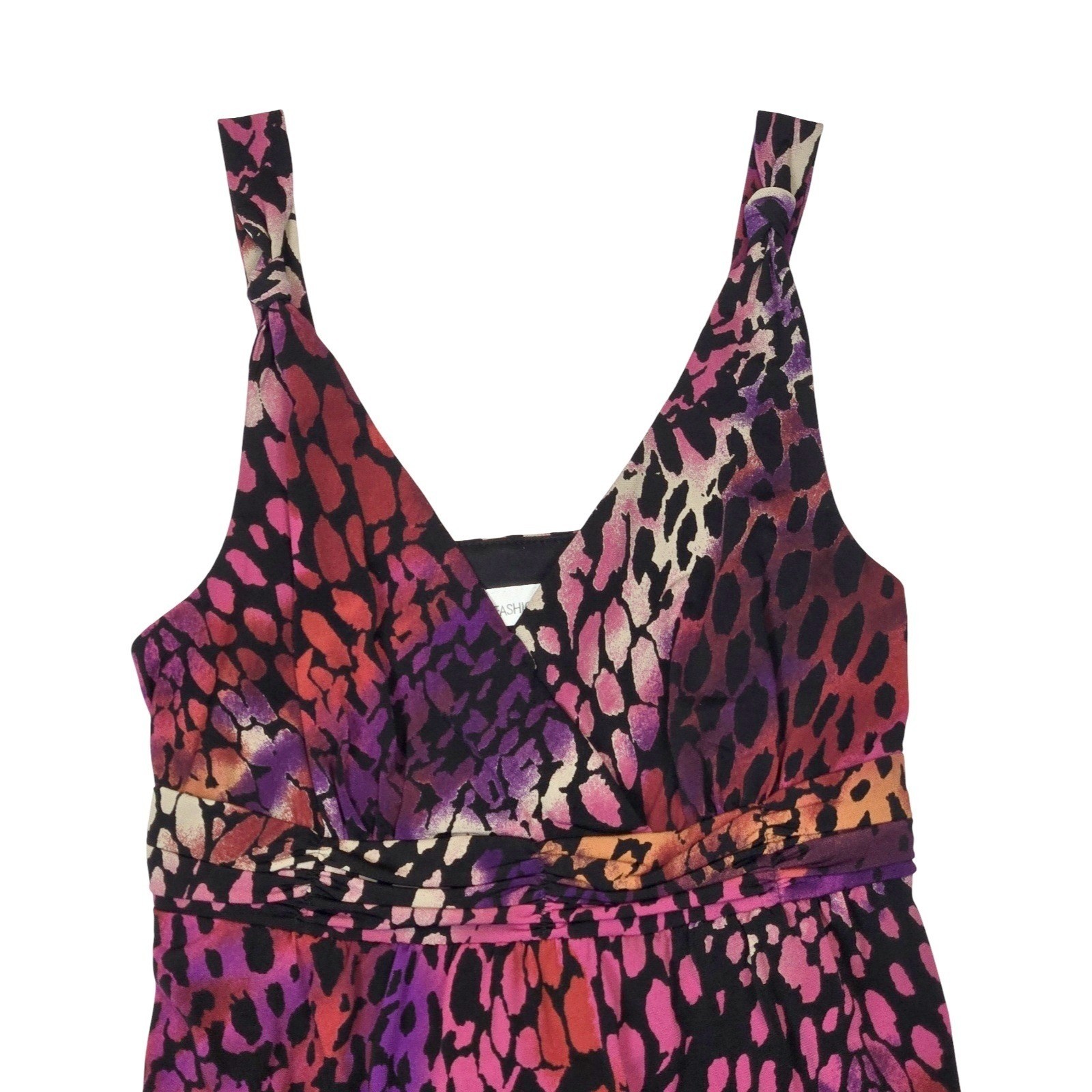 Y2k Fashion Bug Pink Purple Animal Print Sun Dress Cheetah Summer Beach Vaca