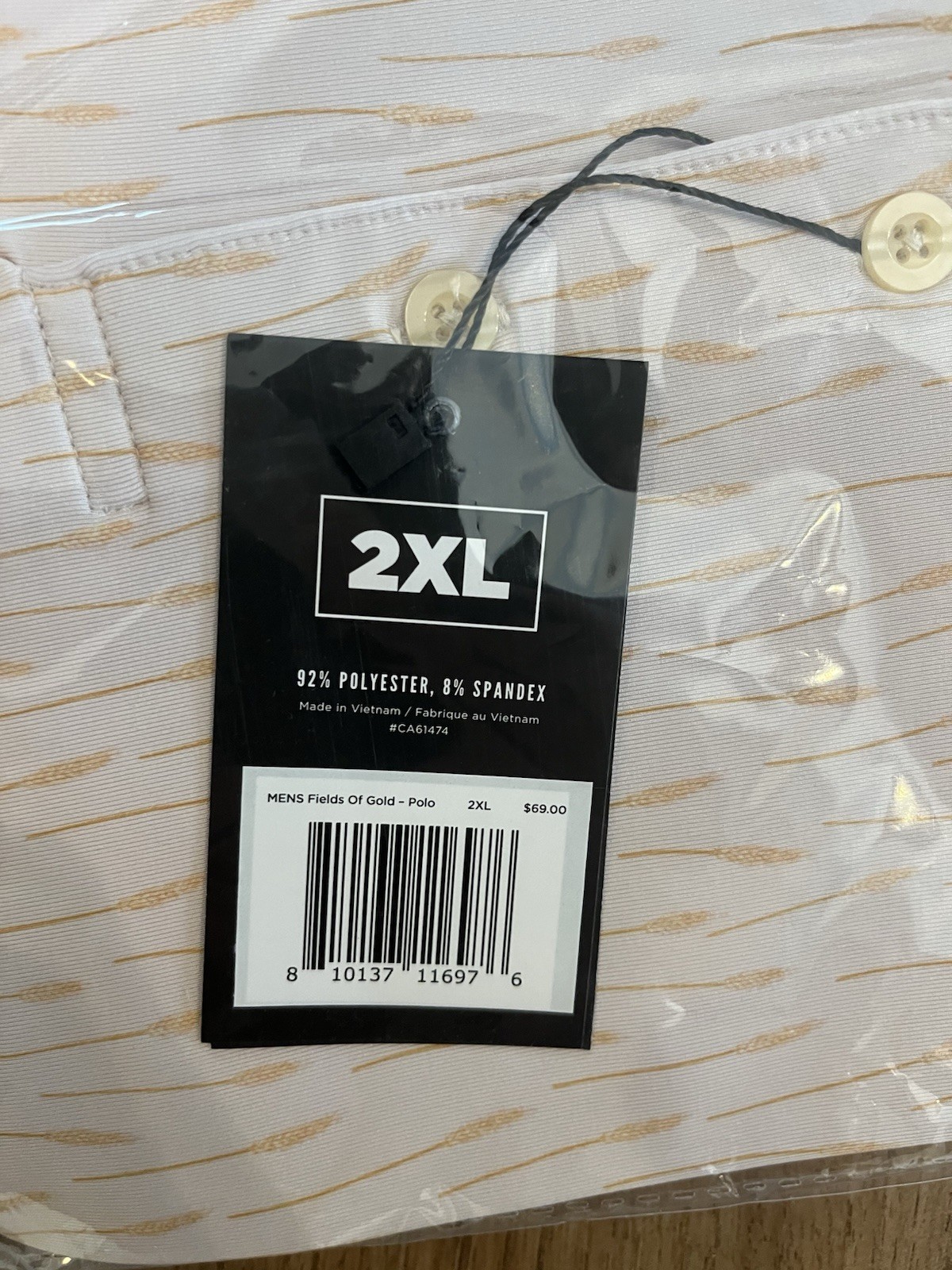 New Waggle Performance Golf Polo Size XXL Fields Of Gold NWT