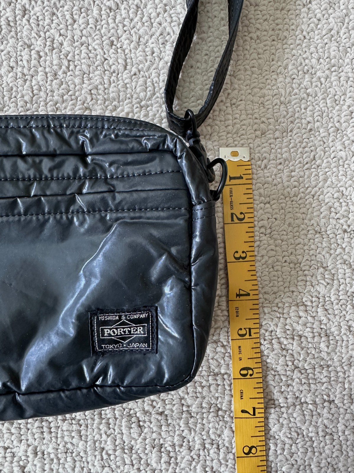Rare Headporter Patent Coated Shoulder Bag – Black Made in Japan Y2K Porter