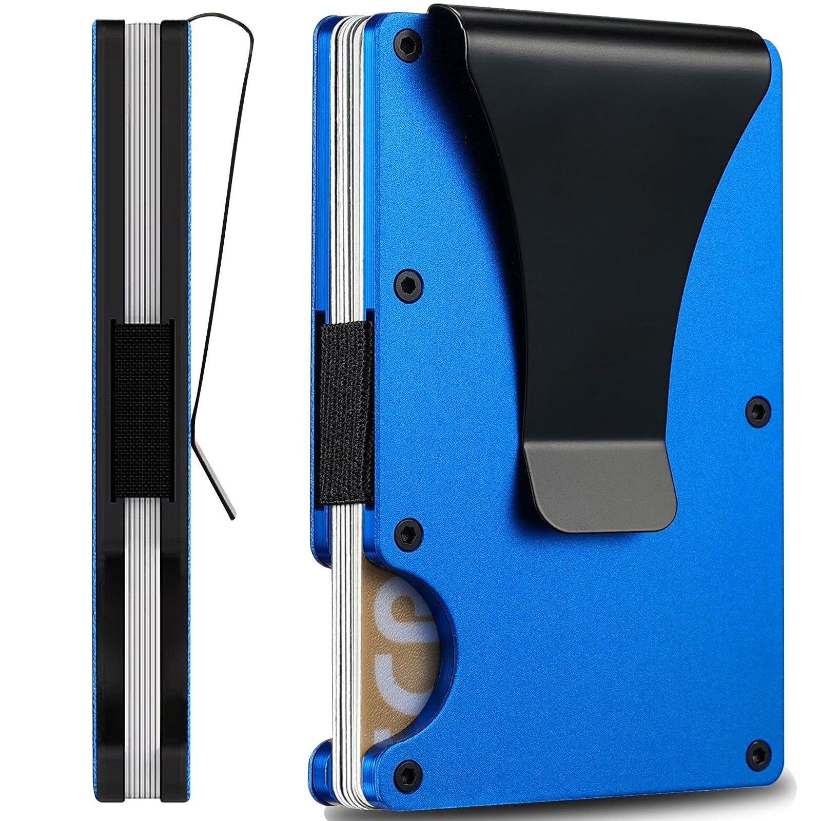 Leatherboss Men’s RFID Blocking Slim Money Clip Minimalist Wallet Card ID Holder