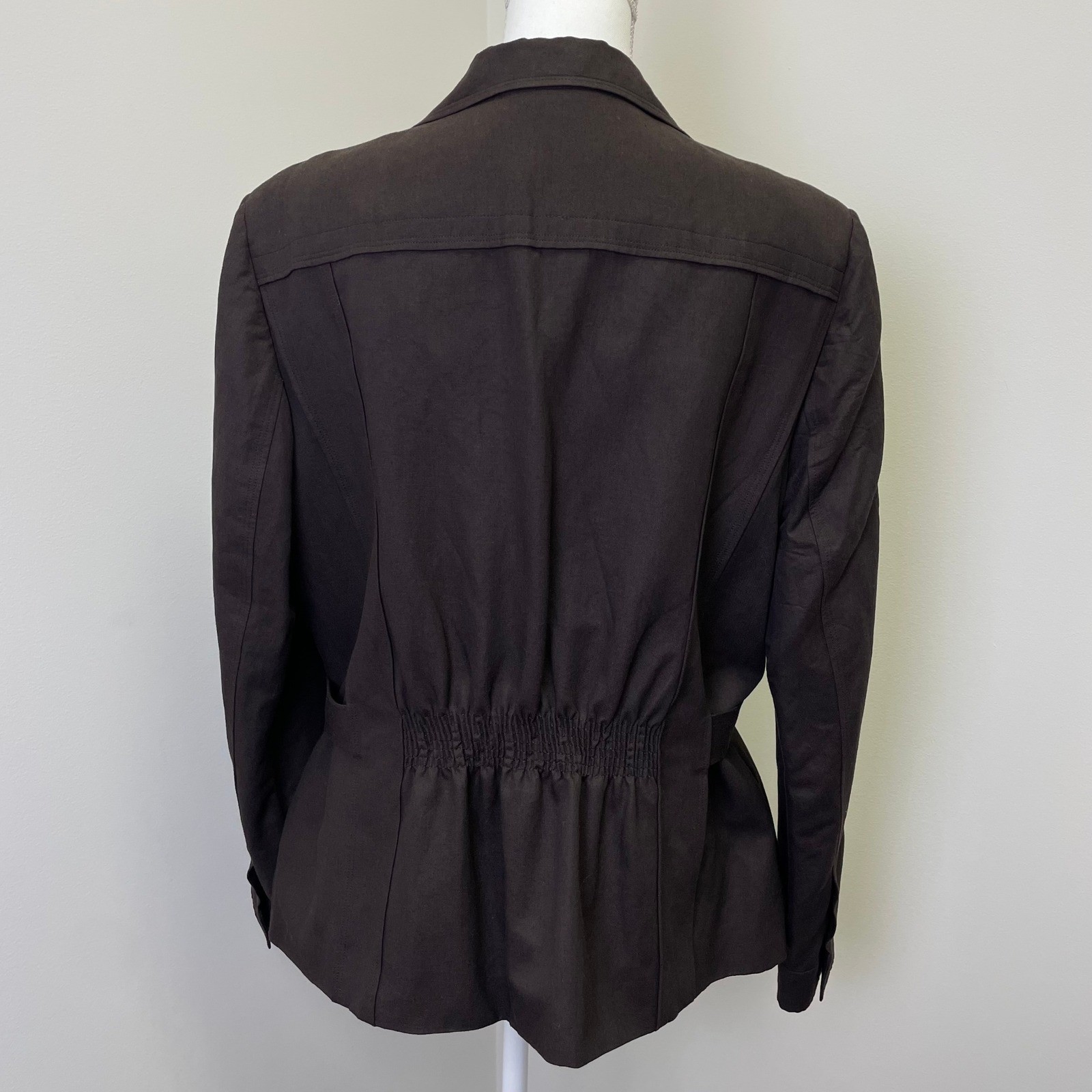 Vintage Talbots Linen Blend Blazer Brown Jacket Womens 18 Safari Quiet Luxury